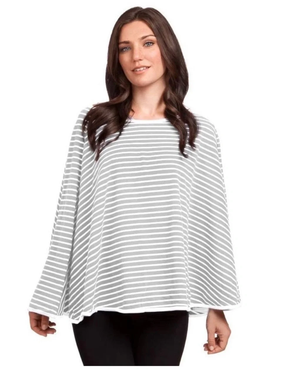 Baby Nursing Cover & Nursing Poncho - Multi Use GREY/WHITE